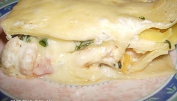 Лазанья с креветками