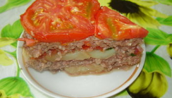 Торт из мясного фарша