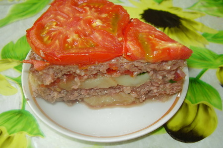 Торт из мясного фарша