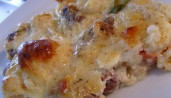 Запеченые куриные сердечки с цветной капустой