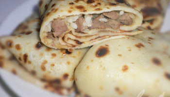 Блины с печенью и рисом