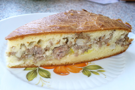 Очень нежный мясной пирог с кабачком (быстрого приготовления)