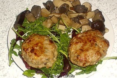 Котлеты телячьи с грибами