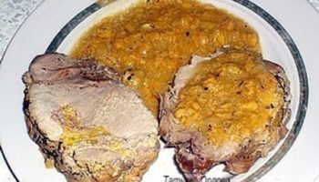 Свинина с манго и хурмой