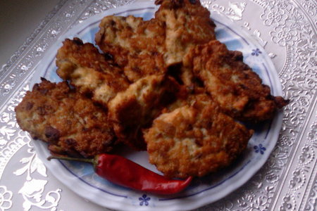 Курино-грибные оладушки