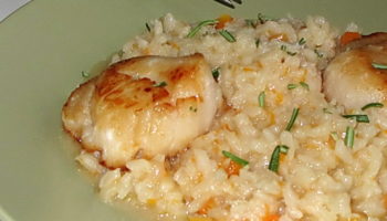 Ризотто с тыквой и морскими гребешками