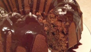 Шоколадный кекс с орехами и изюмом
