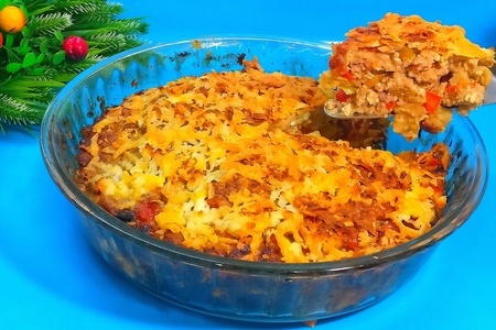 Ленивый ужин из лаваша и фарша, простой и быстрый рецепт