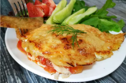 Нежная картофельно-куриная запеканка в духовке
