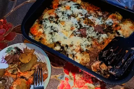 Куриная печень запеченная с картофелем в духовке