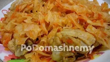 Тушеная капуста с курицей в мультиварке
