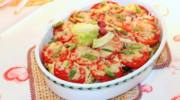 Мясо запечённое с овощами и сыром