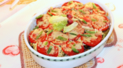 Мясо запечённое с овощами и сыром